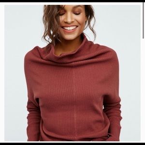 Free People Mock Neck Cowl Neck Sweater